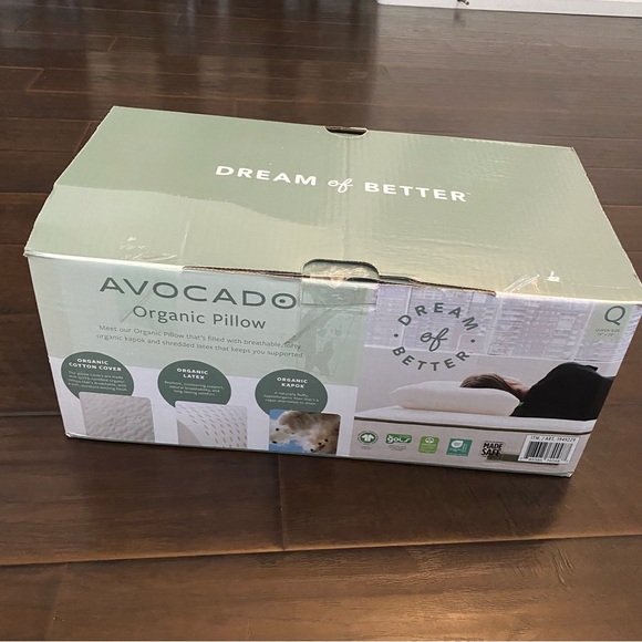 New with box Avacado Organic pillow size 19” * 29” - Picture 6 of 12